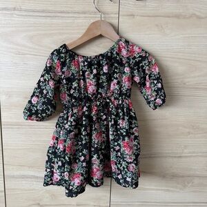 Pippa & Julie Black Floral Kids Dress